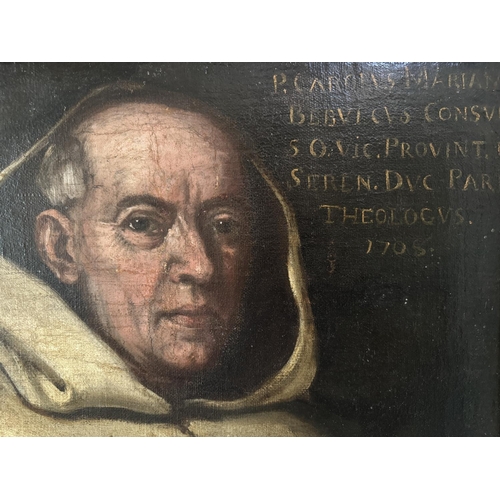 1617 - Continental School, 18th century - Portrait of a theologian holding a book, signed 'P. Sacri' to the... 