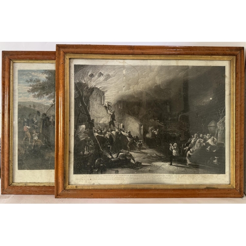 1700 - Two engravings in maple veneered frames, to include: Paul Girardet after Louis Kaus - 'La Quinquanta... 