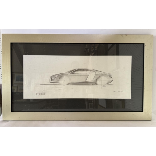 1702 - After Walter de Silva - Audi R8 Gen 1 Sketch, limited edition print, signed in print and numbered 29... 