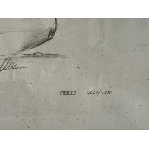 1702 - After Walter de Silva - Audi R8 Gen 1 Sketch, limited edition print, signed in print and numbered 29... 