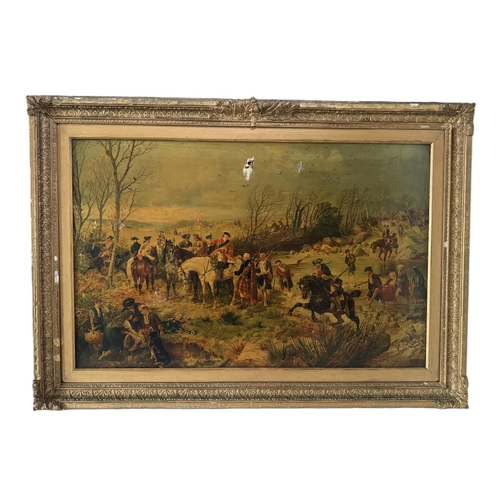 1704 - An oil painting and a print, to include: A country landscape, initialled 'G.W' and dated '1912' lowe... 