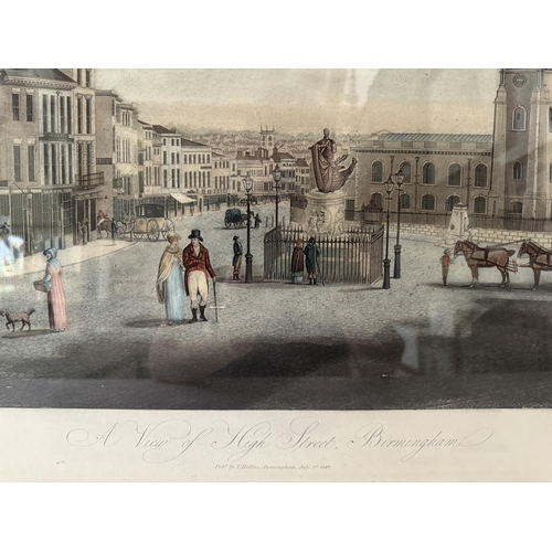 1710 - J.C. Stadler after T. Hollins - 'A View of High Street, Birmingham', hand-coloured aquatint on paper... 