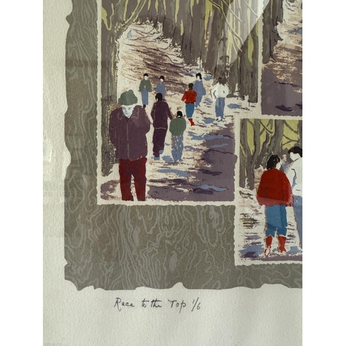 1712 - Jean Garside - 'Race to the Top', limited edition lithograph in colours, signed, titled and numbered... 