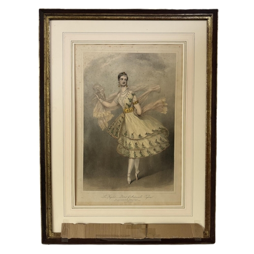 1718 - R.J. Lane after A.E. Chalon - 'La Bayadere - Portrait of Mademoiselle Taglioni', 19th century hand-c... 