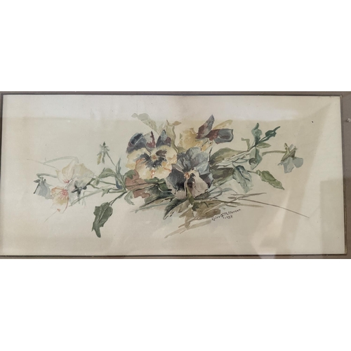 1724 - Three paintings and prints of botanical studies, to include: Anne Cotterill (1933-2010) - A jug of r... 