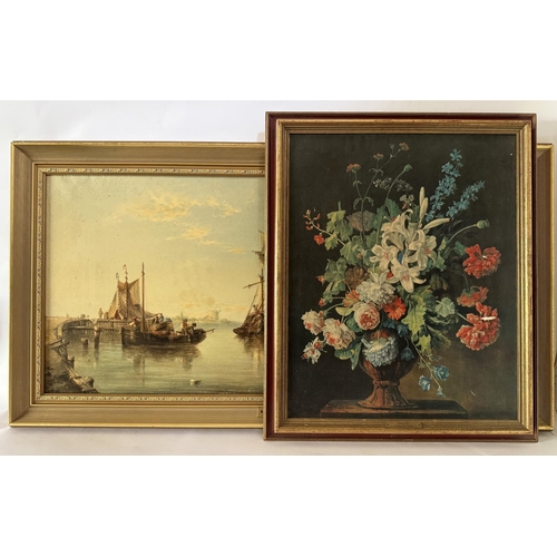 1735 - Two vintage oleograph prints, to include: After Henry Redmore - 'Calm on the Humber', 51 x 107 cm, f... 