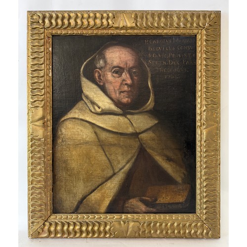 1617 - Continental School, 18th century - Portrait of a theologian holding a book, signed 'P. Sacri' to the... 