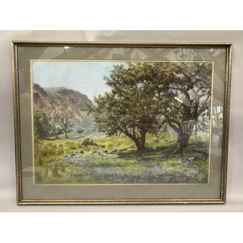 1618 - Ronald Dickinson (1916-1985) - 'Crab Trees in Rannerdale', pastel on paper, signed lower left and in... 