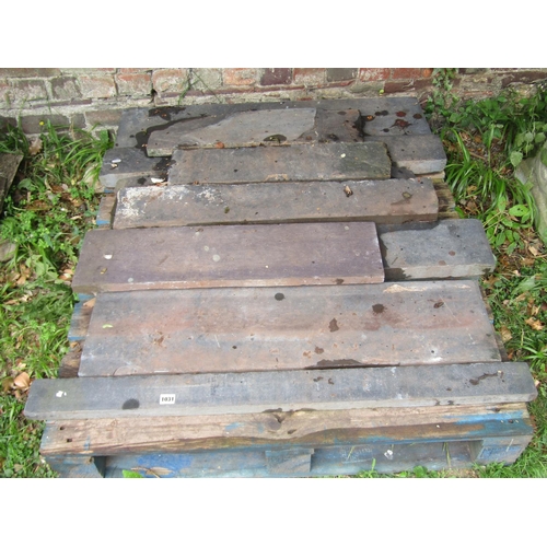 1031 - One lot of varying pieces/lengths of slate (varying thickness), the largest piece 97 cm long x 22 cm... 