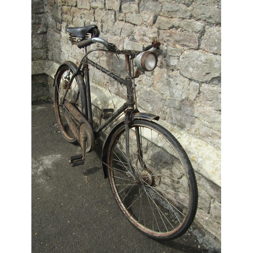 1041 - A vintage Raleigh bicycle with sprung Brooks leather saddle (af)