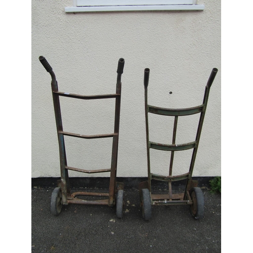 1093 - Two vintage sack trucks with hard rubber tyres