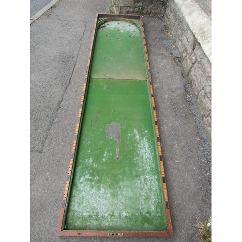 1142 - An antique pine towel rail, and a bagatelle board and a foldover top pool table