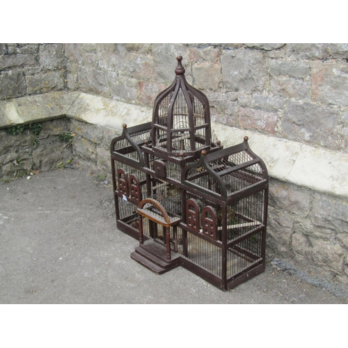 1322 - A large, decorative Moroccan built antique birdcage of architectural form, in the form of a grand pa... 