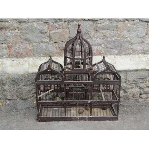 1322 - A large, decorative Moroccan built antique birdcage of architectural form, in the form of a grand pa... 