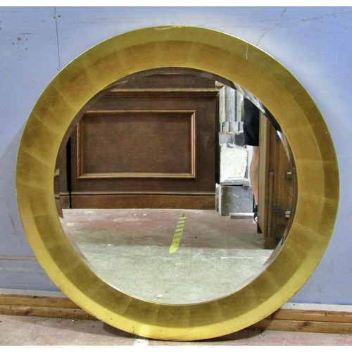 1594 - A large contemporary circular gilt framed wall mirror, 110cm diameter.