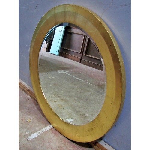 1594 - A large contemporary circular gilt framed wall mirror, 110cm diameter.