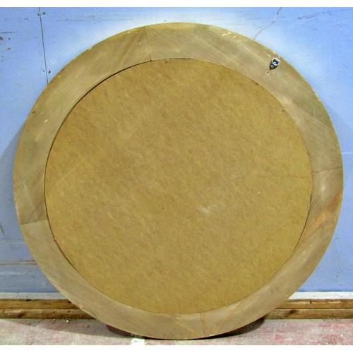 1594 - A large contemporary circular gilt framed wall mirror, 110cm diameter.