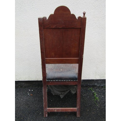 1596 - An old oak Wainscot chair (AF)