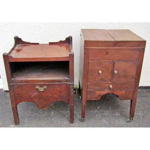 1541A - A 19th century mahogany box commode together with another (2)