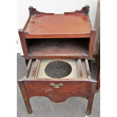 1541A - A 19th century mahogany box commode together with another (2)