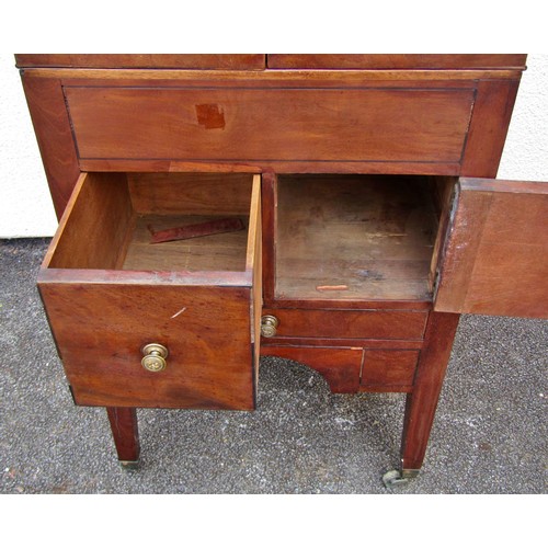 1541A - A 19th century mahogany box commode together with another (2)