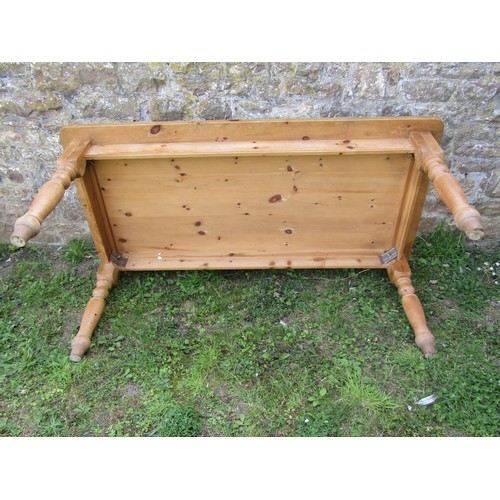 1226 - A pale pine farmhouse kitchen table, 77cm high, 181 x 90cm.