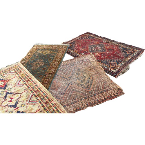 1746 - Six old worn and torn Middle Eastern carpets of varying designs sizes and condition all as found