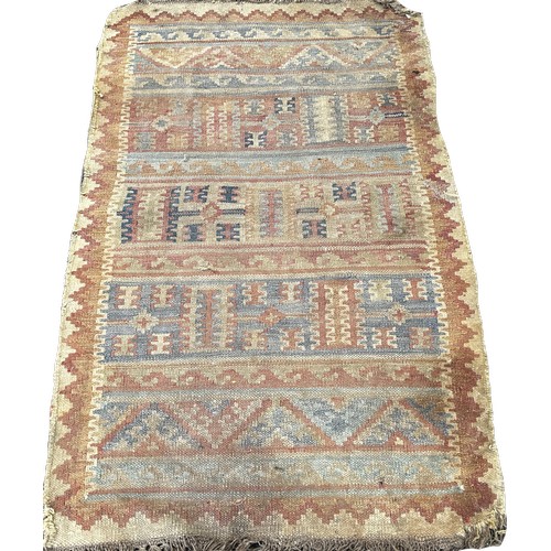 1746 - Six old worn and torn Middle Eastern carpets of varying designs sizes and condition all as found