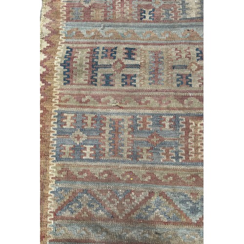 1746 - Six old worn and torn Middle Eastern carpets of varying designs sizes and condition all as found