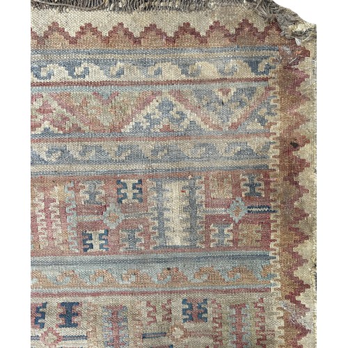 1746 - Six old worn and torn Middle Eastern carpets of varying designs sizes and condition all as found