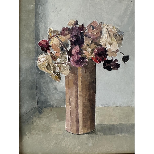 1662 - Kate Delhanty (1928-2020) - 'Dried Flowers', oil on board, signed and titled verso, with receipt of ... 