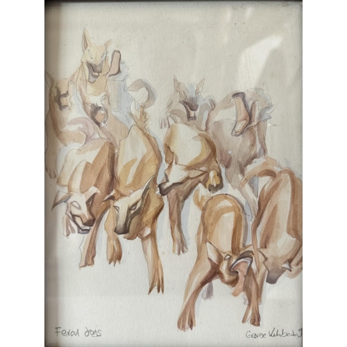 1673 - George Kilibarda (b.1954) - 'Feral Dogs' (1996), watercolour and pencil on paper, signed, titled and... 