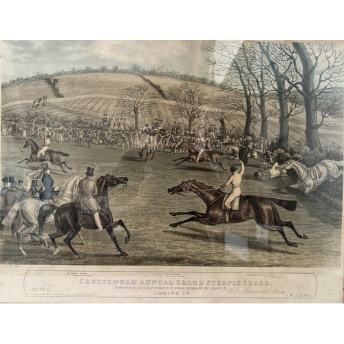 1691 - After Charles Hunt (English, 1803-1877) - A set of three 'Cheltenham Annual Grand Steeple Chase' han... 