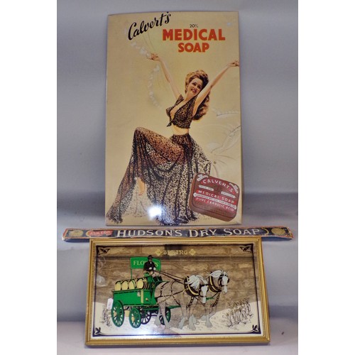 550 - Calvert's Medical Soap, Hudson's Dry Soap and other older advertising signs