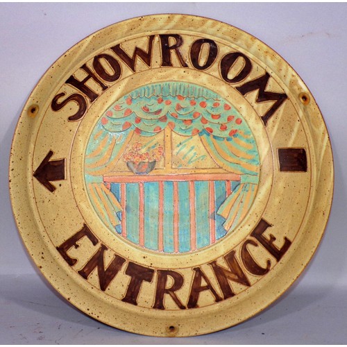 549 - Studio Pottery showroom entrance directional sign (left)