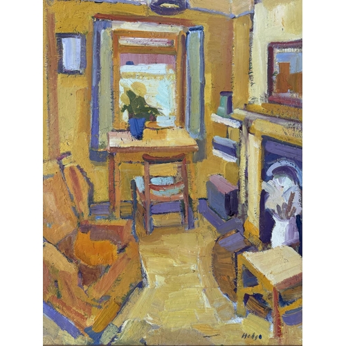 1642 - Anthony Hodge (Local Artist, 1948-2009) - Summer living room interior, signed below, oil on board, w... 