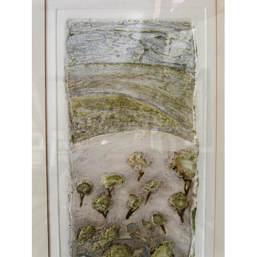 1643 - Brenda Hartill (b.1943) - Two limited edition embossed prints, titled: 'Variations VII - Stone' (art... 