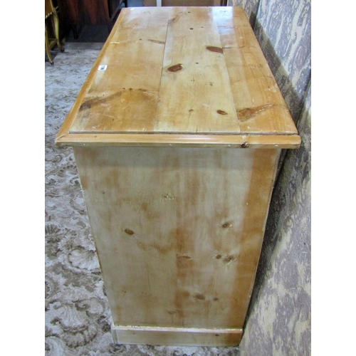 1196 - A stripped pine chest of drawers with two short over three long graduated drawers, 100cm w x 93cm h ... 