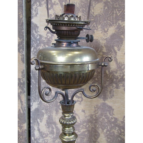 1381 - A good 19th century brass telescopic oil lamp standard.