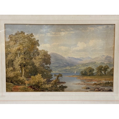 1622 - William James Ferguson (act. 1849-1886) - Lake view, signed lower left with inscribed label attached... 