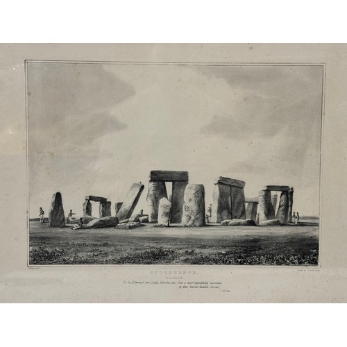 1709 - C. Hullmandel after J. Browne - 'Stonehenge, from the S.E.', with note in print below: 'To Sir Edmun... 