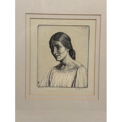 1665 - Paul Drury (1903-1987) - 'Portrait of a Young Woman' (1930), etching, signed and dated with monogram... 