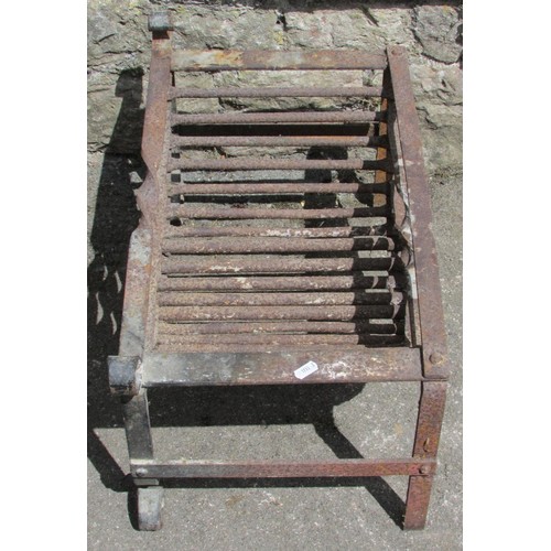 1092 - An antique cast iron fire basket, 34cm high, 33 x 60cm.