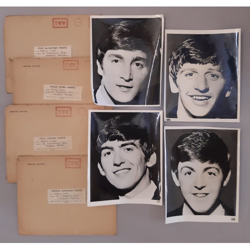 700 - Collection of four black and white photographs of The Beatles: Paul MacCartney, John Lennon, George ... 