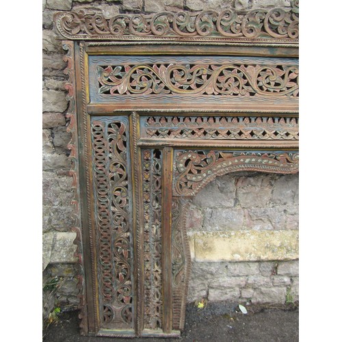 1436 - A large, impressive Balinese carved ceremonial hardwood marriage arbour, intricately detailed with r... 