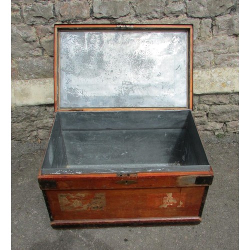 1241A - A Marshall Improved Air & Watertight chest patent 1918, in timber with zinc lining