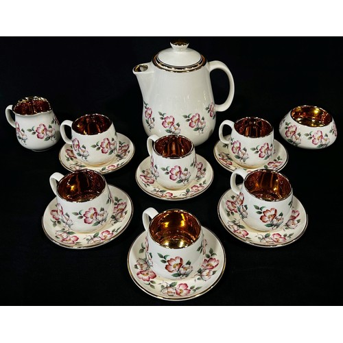 23 - Prinknash ceramics tea wares comprising rose pattern bouquet on a white ground and a further set sho... 