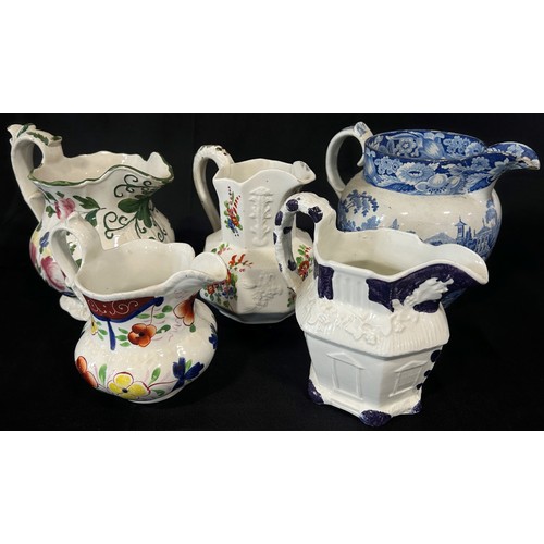 26 - Nine 19th century pottery jugs and Coalport plate and coffee set