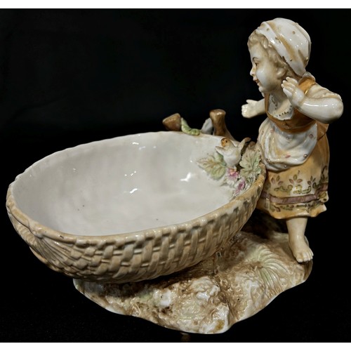 98 - German Volkstadt dish in the form of a girl with and a basket