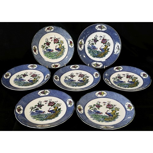 112 - A large collection of Spode and Burleigh blue and white plates together with other Spode 'pheasant' ... 